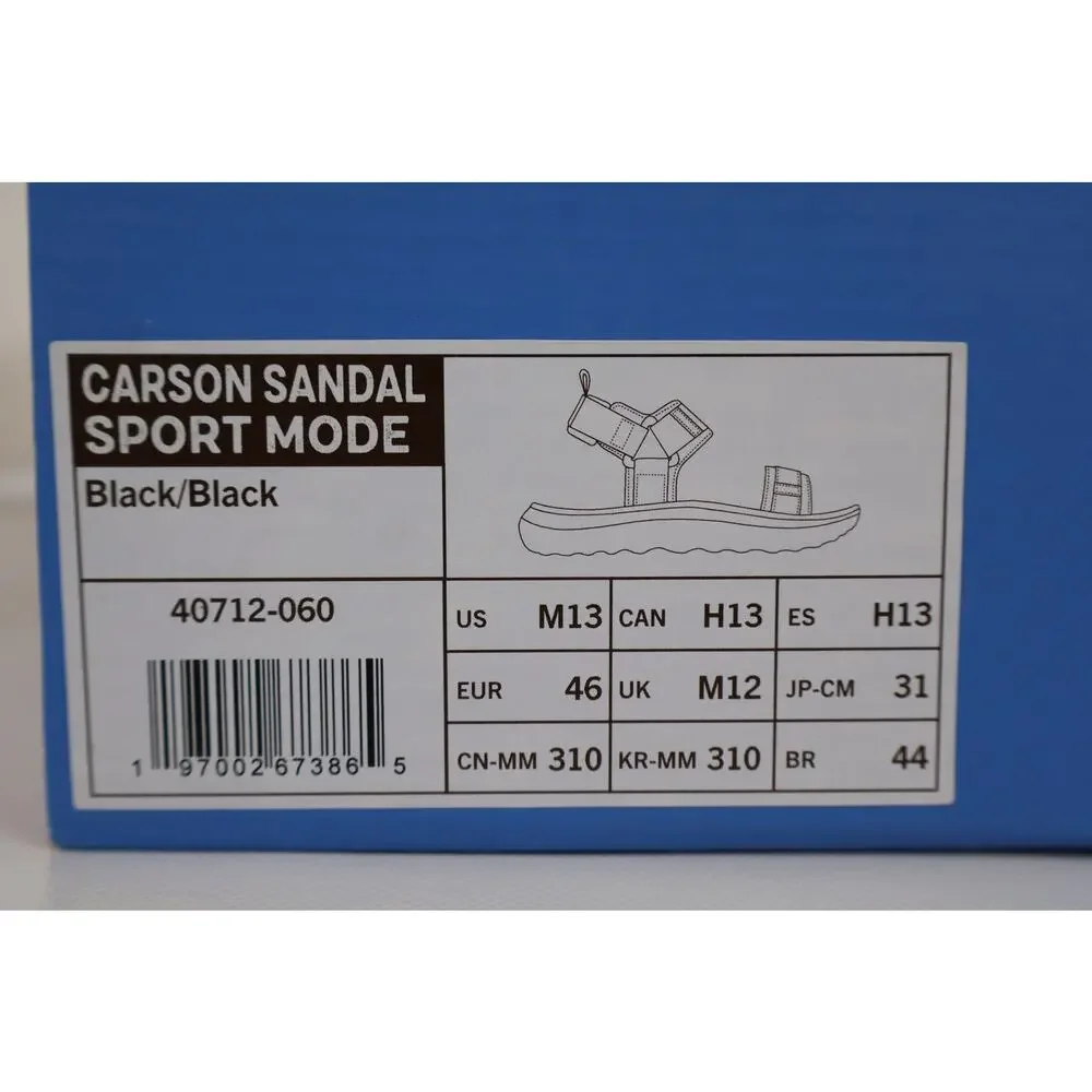 NEW Hey Dude Carson Sandals Sport Mode Men's Black Outdoor Hiking Size 13